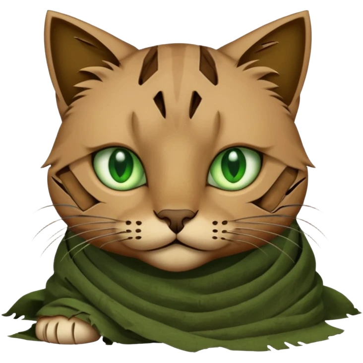 ancient cat with tattered cloth emoji