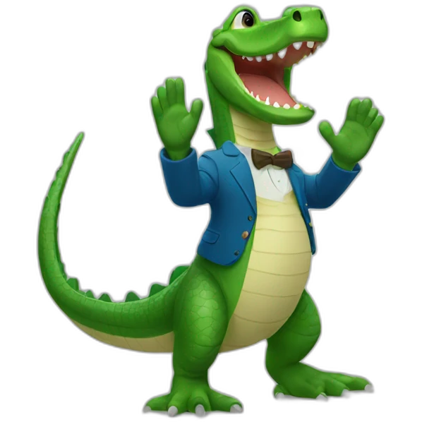 alligator high five emoji