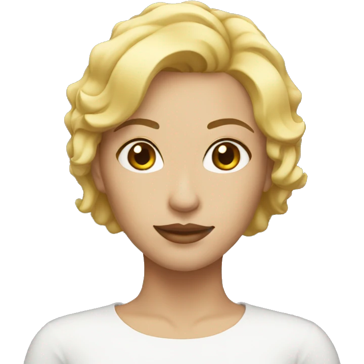 Woman front face blonde short hair emoji