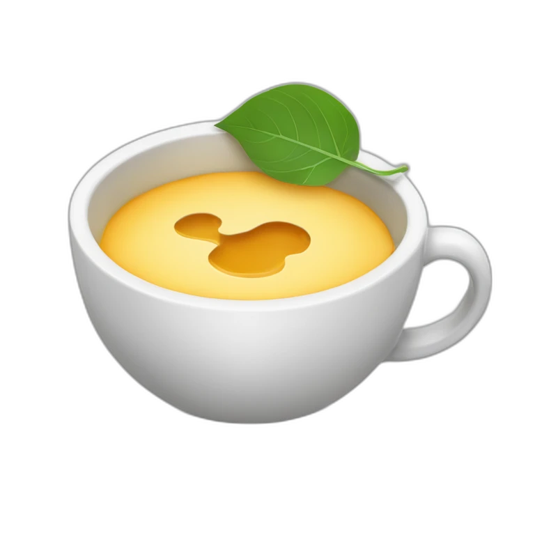 Allullita redonda con un queso de hoja con una taza de café negro  emoji