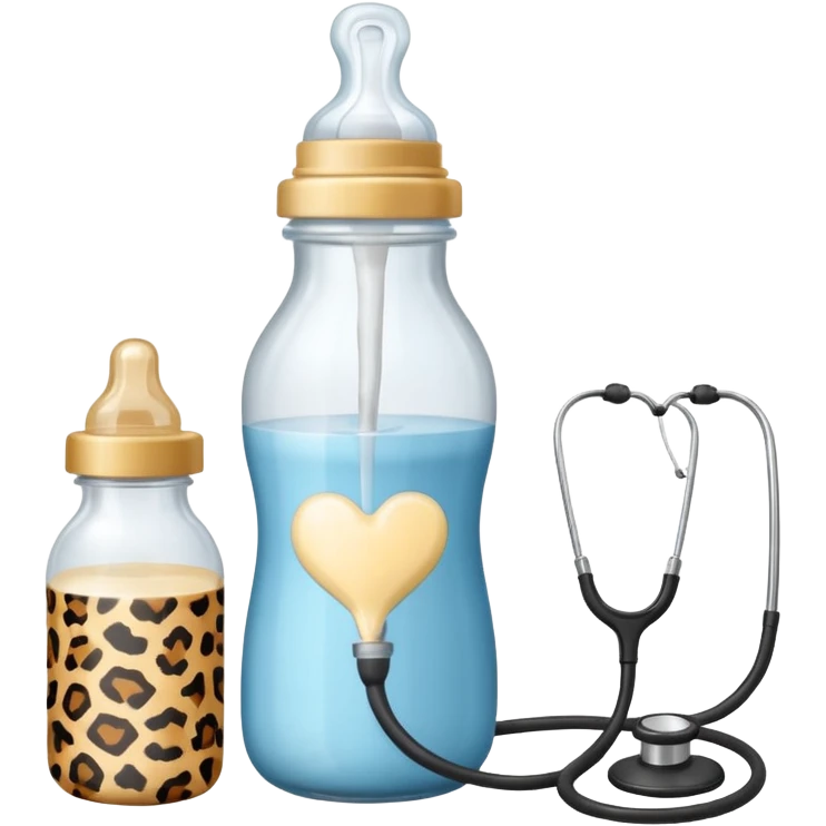 stethescope, baby bottle, cute baby scrapbooking paper animal print  emoji