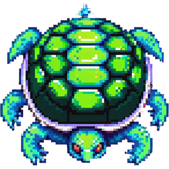 Fantasy turtle with crystal shell and glowing eyes emoji