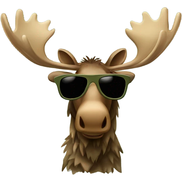 Moose in sunglasses and camouflage  emoji