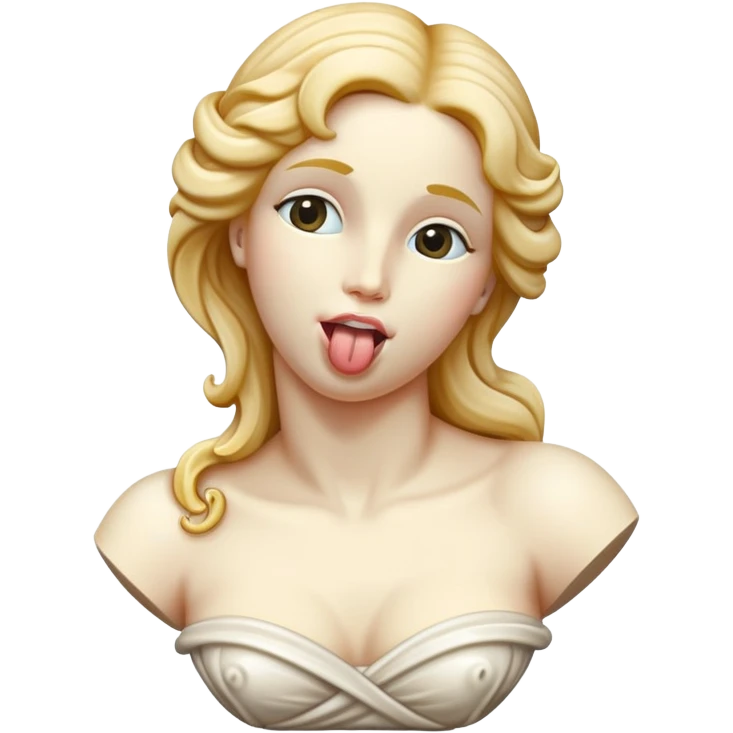Venus de Milo statue showing her tongue playfully emoji