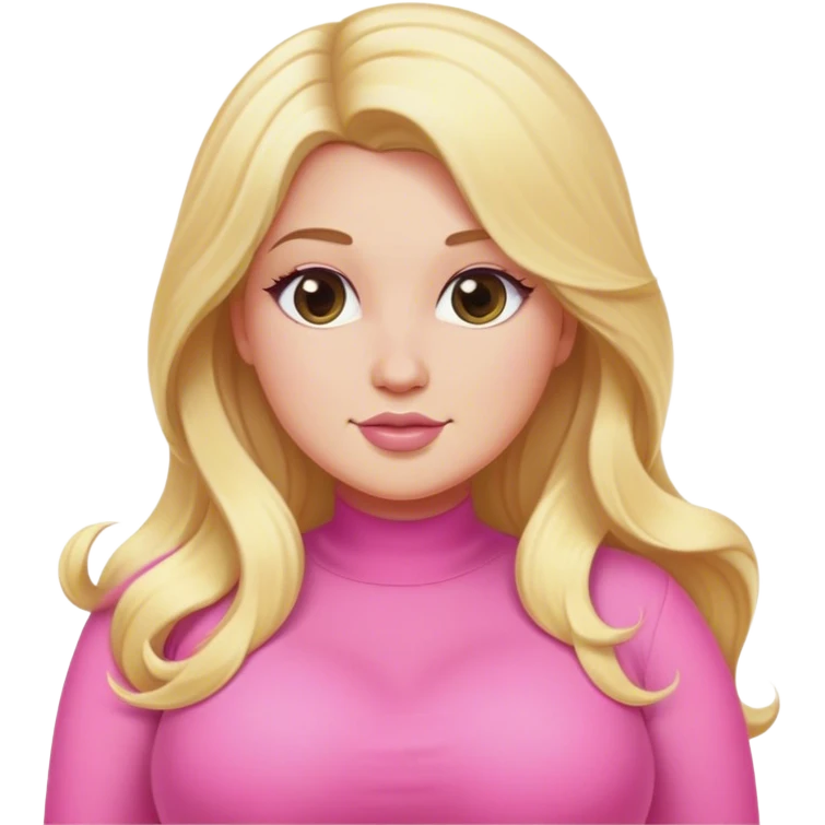 Curvy blonde long hair  sfw pink stripper emoji