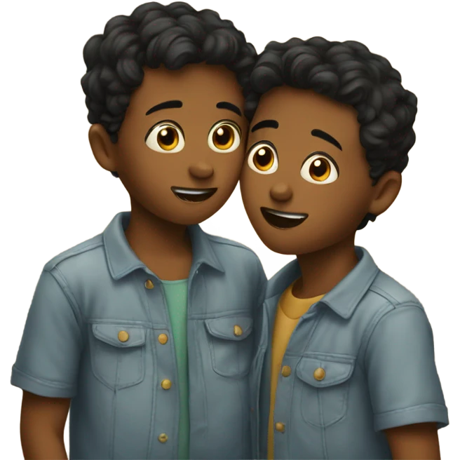 Two boys kissing emoji