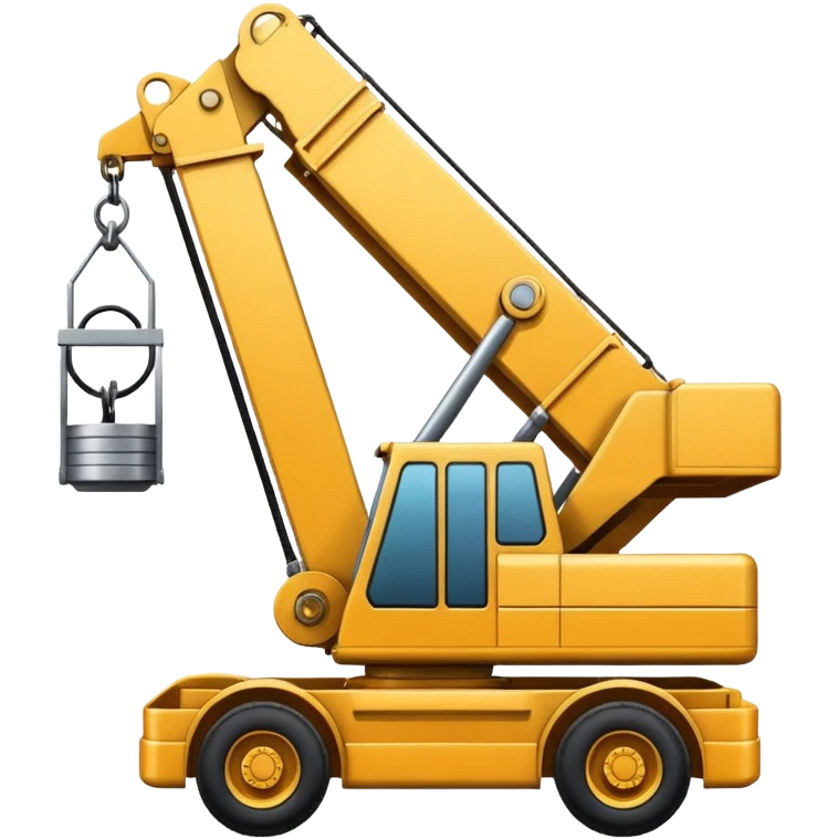 Container being lifted by a large machine, import. emoji