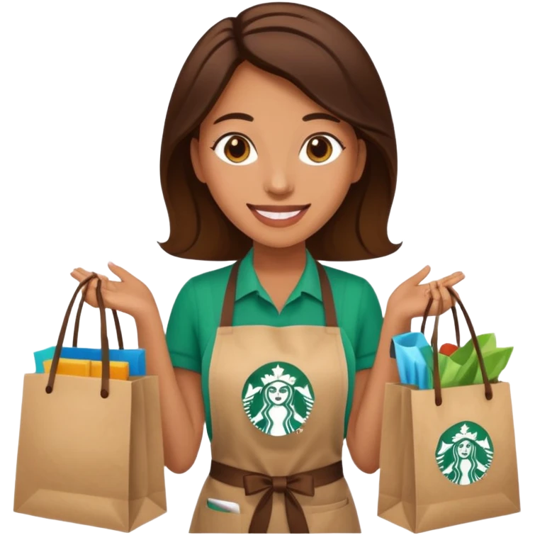 Starbucks and shopping emoji
