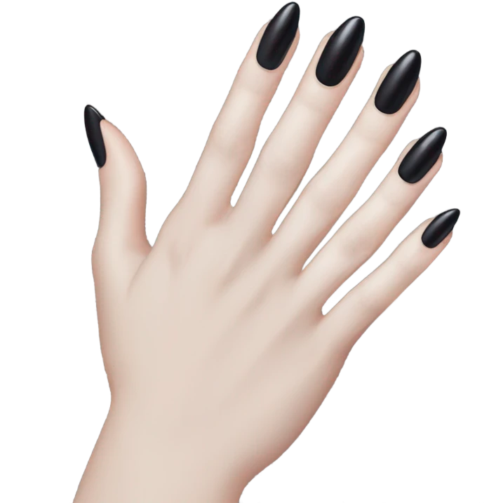 Gothic black fingernails polish emoji