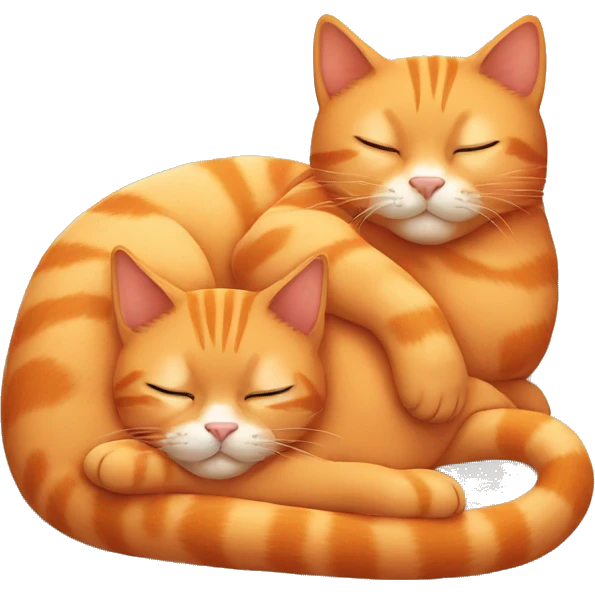Two orange cats sleeping next to each other emoji