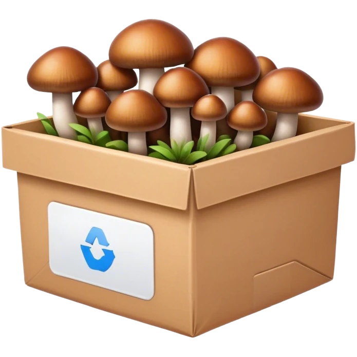 Package of brown mushrooms  emoji