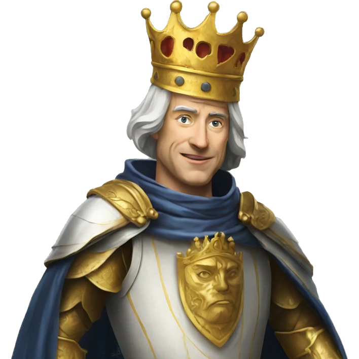 king baldwin IV face mask up who raises his hand to greet emoji