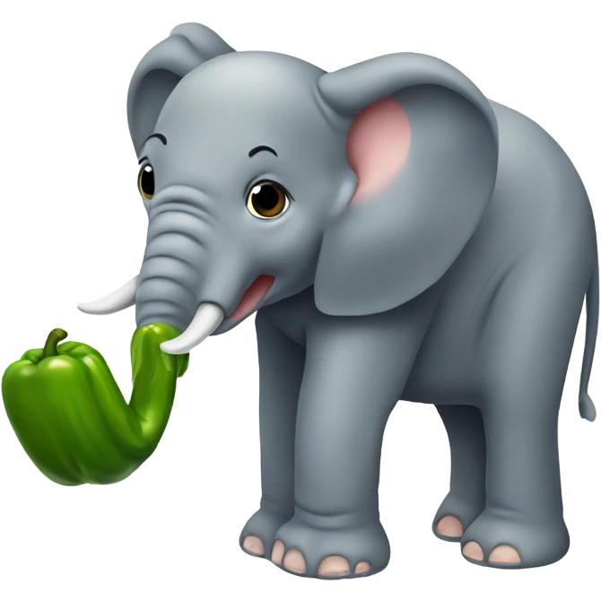 Elephant eating pickle emoji
