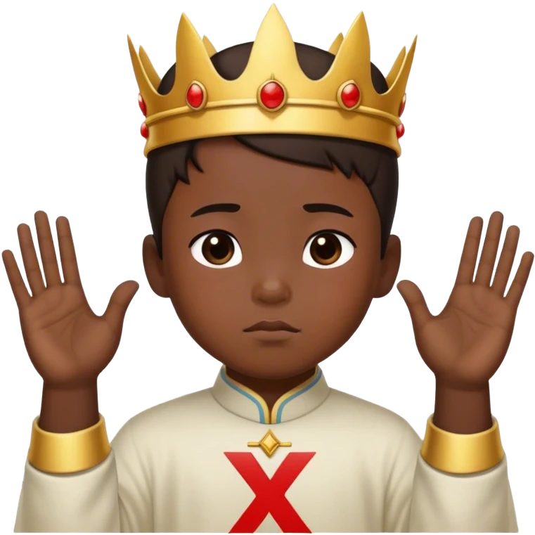 son of the chinese king saying "no" and showing X with hands  emoji