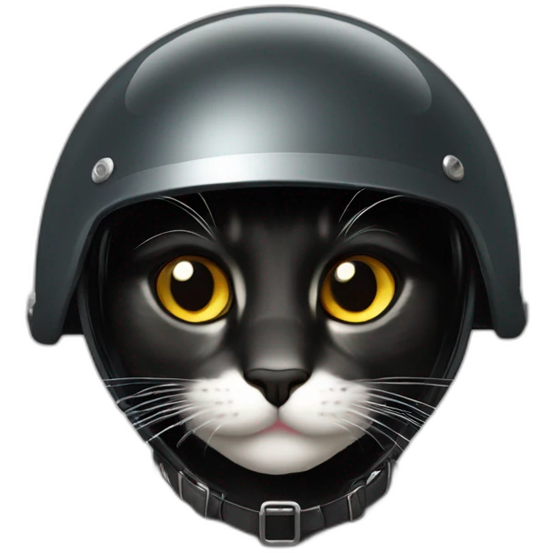 Gato negro con casco bomobero emoji