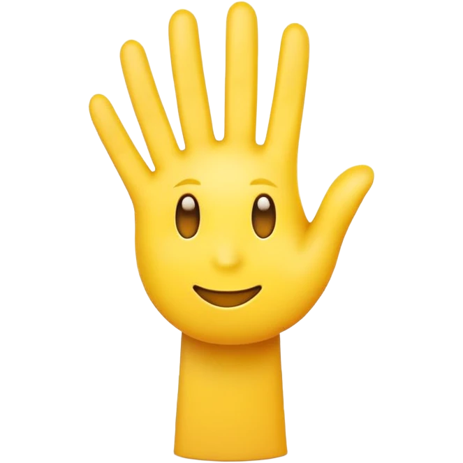 yellow emoji face with raised palm in front signaling stop or no permission emoji