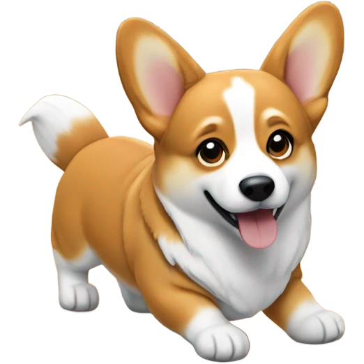 Realistic corgi on wooden floor emoji