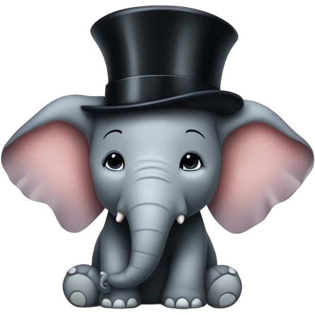 Elephant sleeping with a top hat on emoji