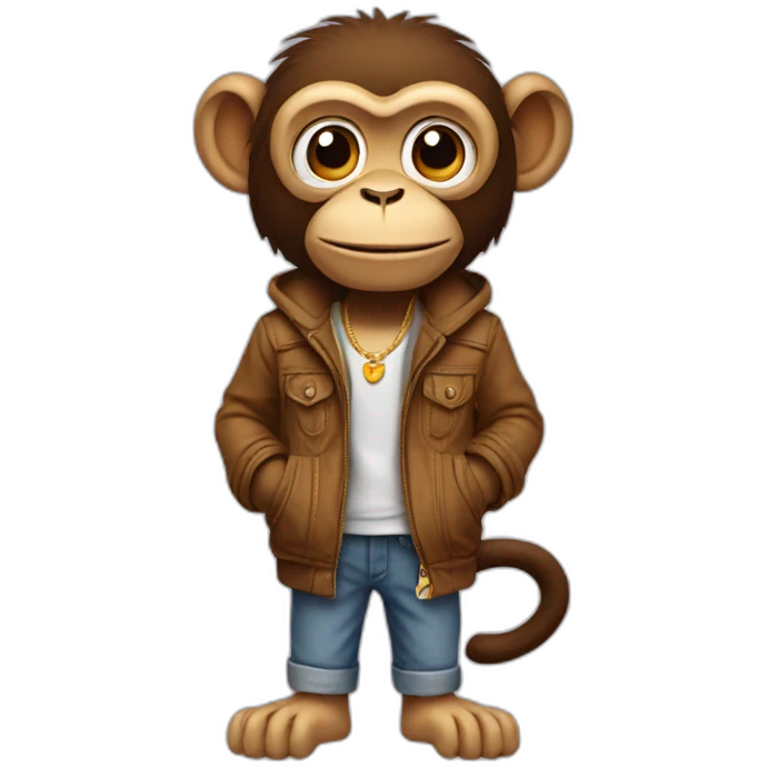 cool monkey wearing clothes emoji