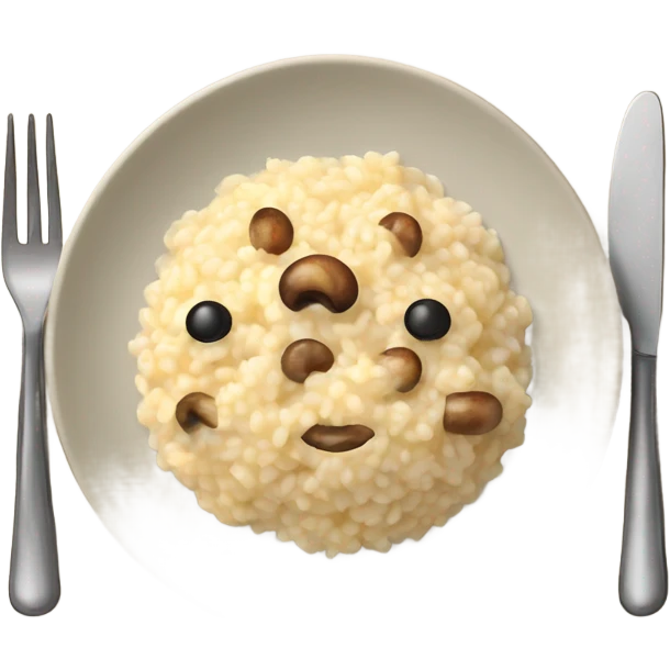 Risotto with mushrooms on a plate emoji