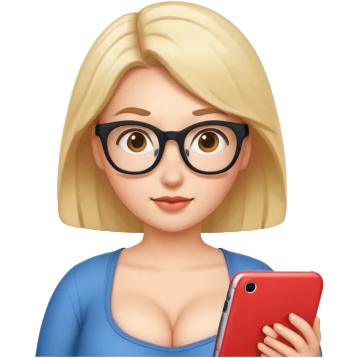 Nerd with big boobs emoji