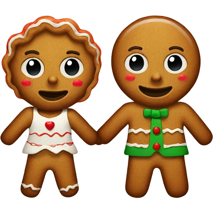 Gingerbread man couple emoji