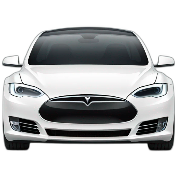 white tesla car front view emoji