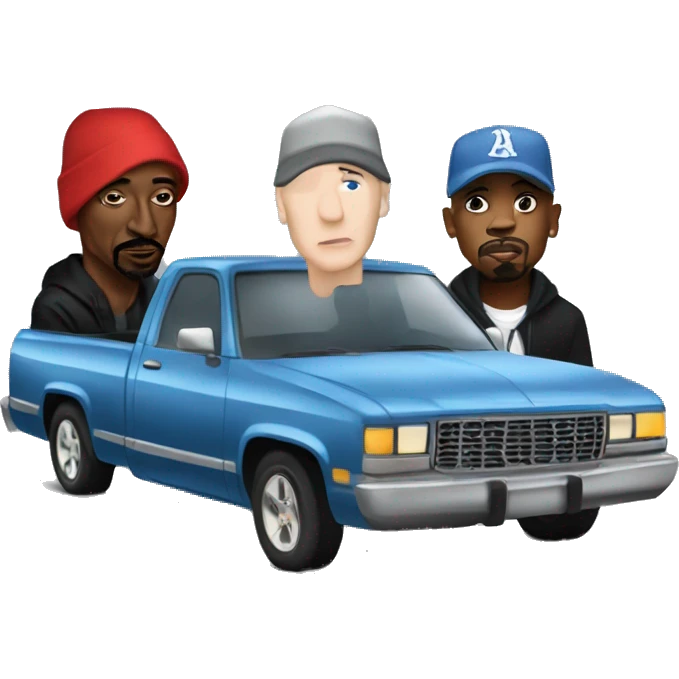 Eminem snoop dog and 2pac in car emoji
