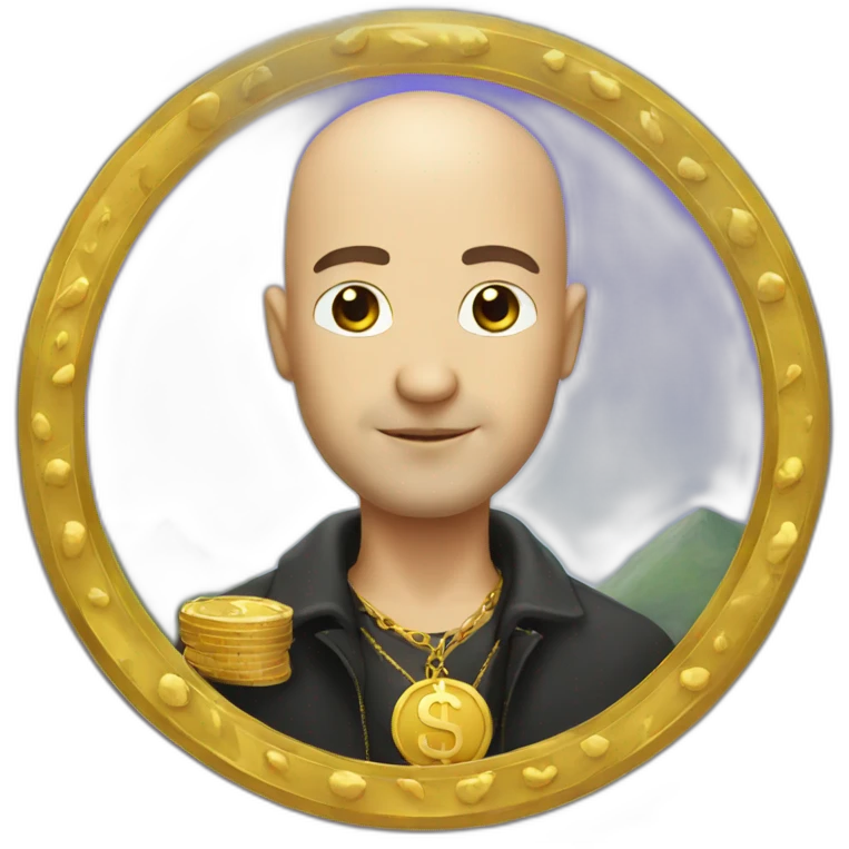 white italian guy with bald head and $ sign gold chain emoji
