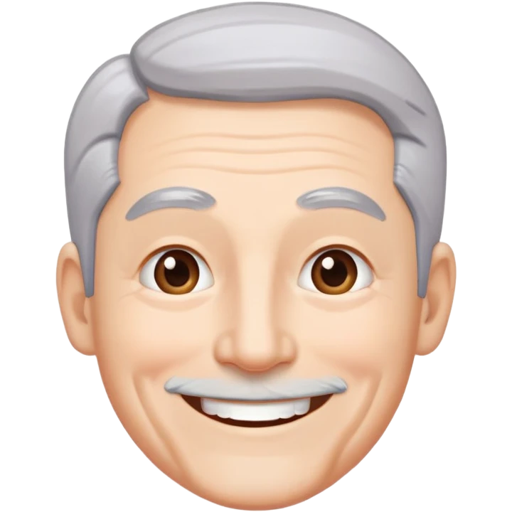 "- Nam
- 50 tuổi
- Da trắng
- Tóc bạc, lông mày trắng
- Cười mỉm
" emoji