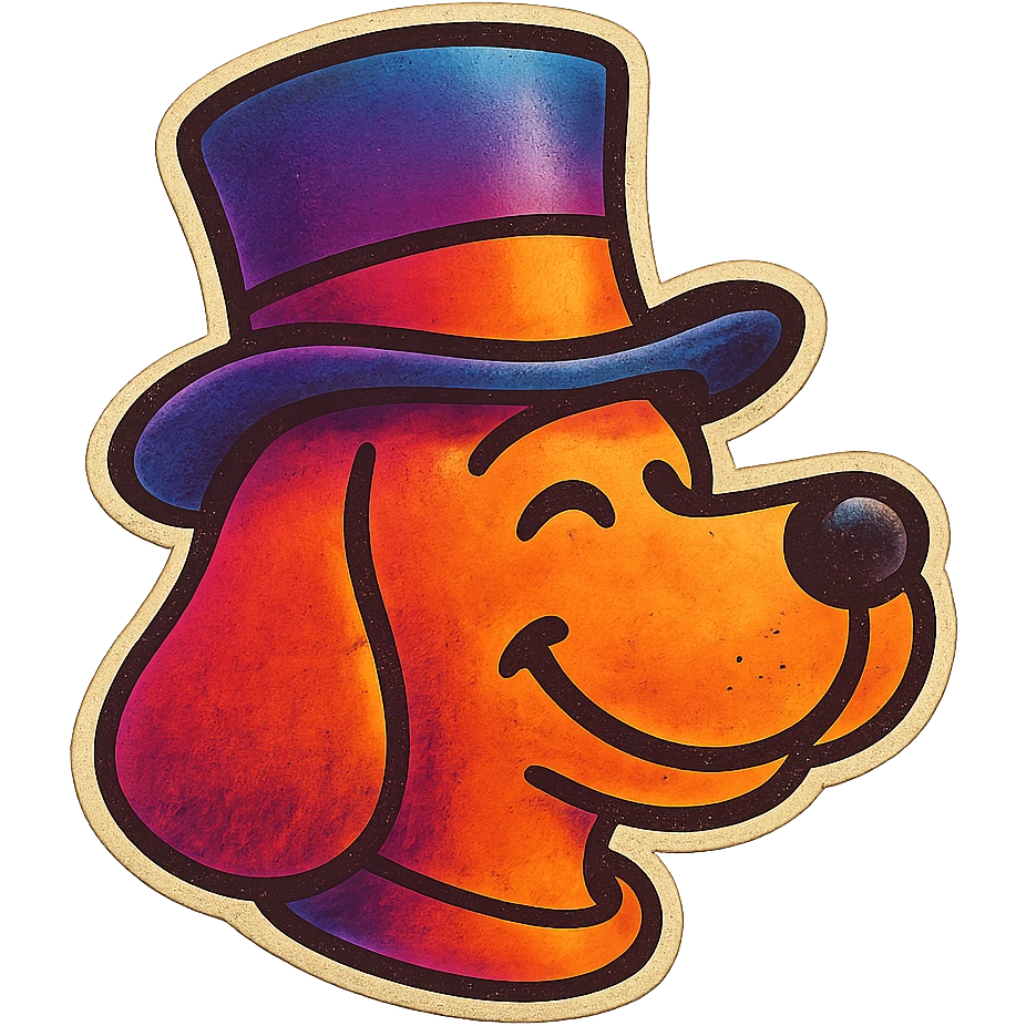 dog with tophat emoji
