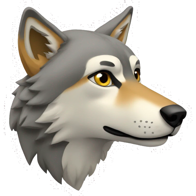 Loup calme énervé  emoji