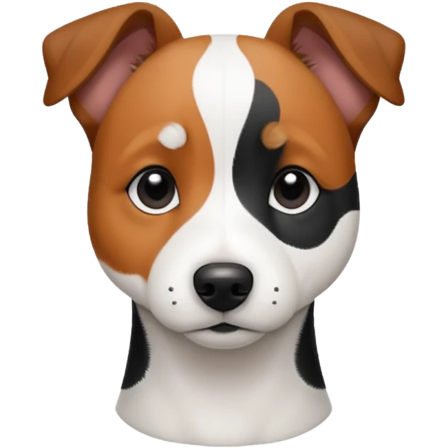 White and black jackrussel emoji