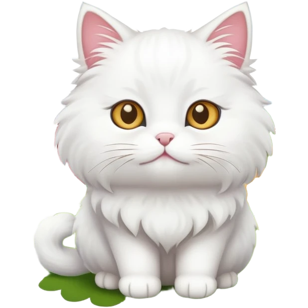 White rural cat with farm background emoji