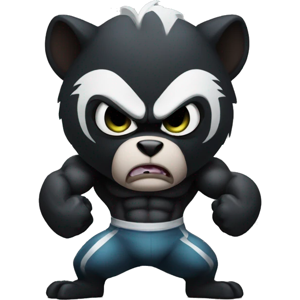 bodybuilder skunk angry emoji