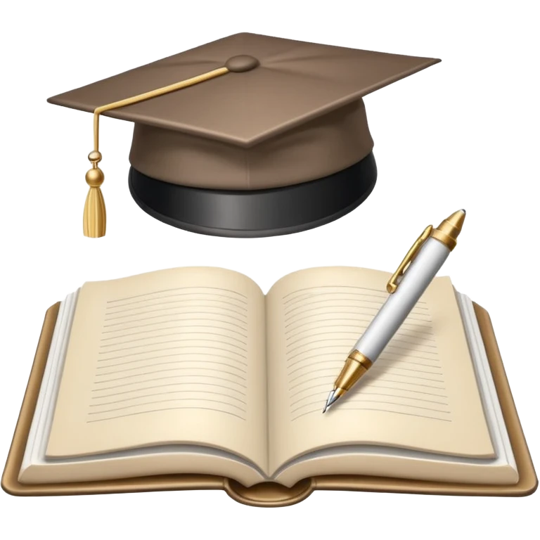 "A white open book,The pen should be positioned as placed exactly in the center between the pages.  if held by a right-handed person - meaning the direction is reversed compared to a left-handed grip. The pen should be uncapped, and the cap placed behind it." emoji