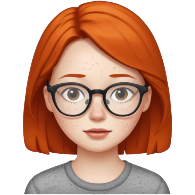 Ugly girl with glasses emoji