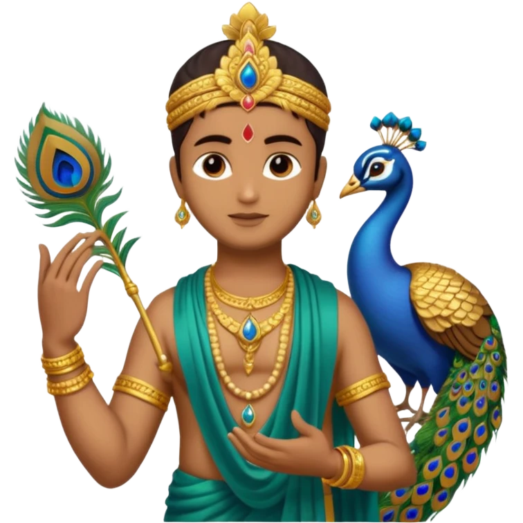 lord murugan with peacock and vel emoji