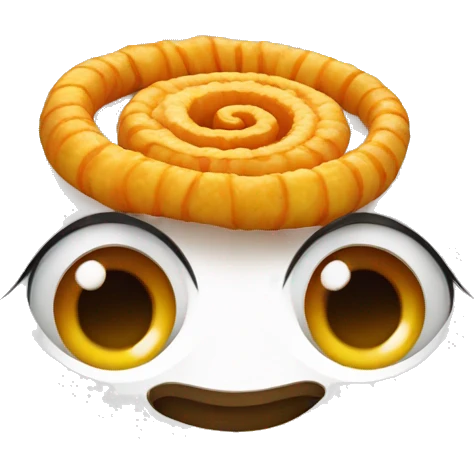 jalebi with eyes and mouth emoji