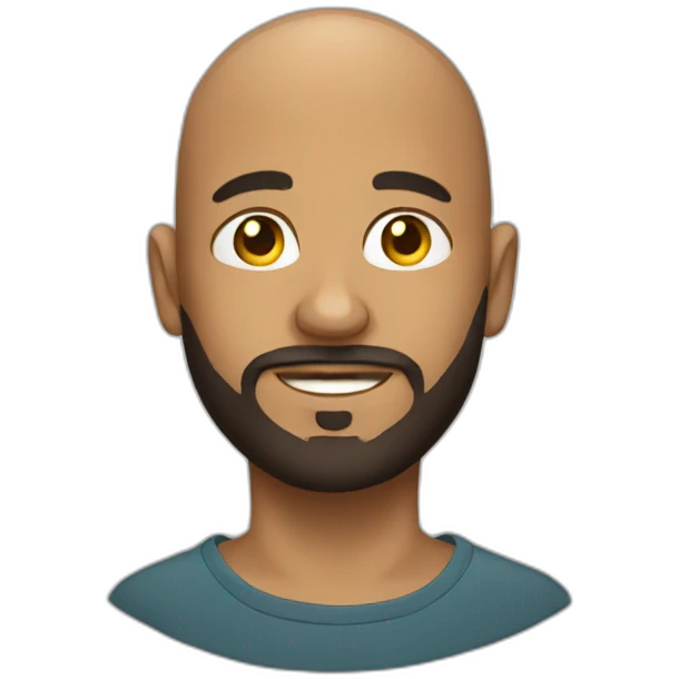 Bald bearded young man emoji