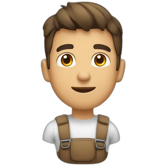 Hombre joven haciendo senderismo emoji