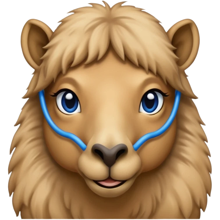 camel, just face, blue emoji