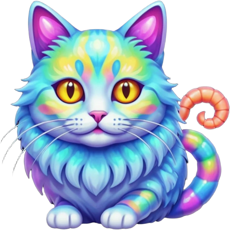 Cat with shrimp body, trippi troppi emoji