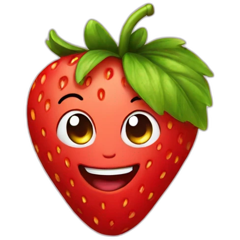 strawberry smiling emoji