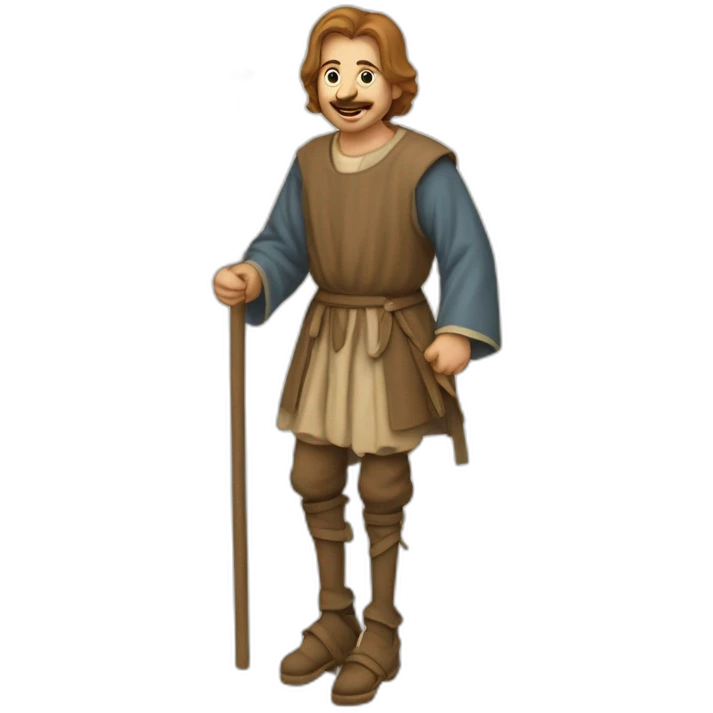 A person who walks on stilts, walking over them, medeival fair emoji