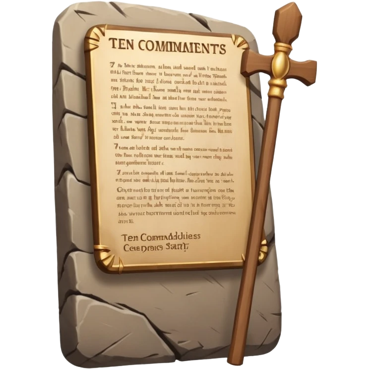 Ten commandments tablets and staff emoji