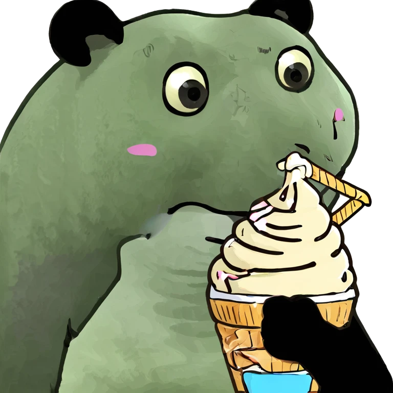 Panda eating ice cream emoji