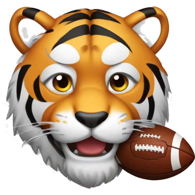 Tiger holding a football emoji