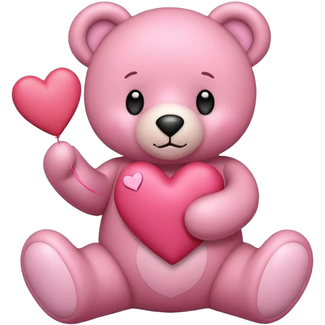 pink teddy bear with hearts emoji