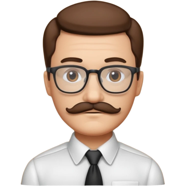 A person with a very square mustache and a side part  emoji